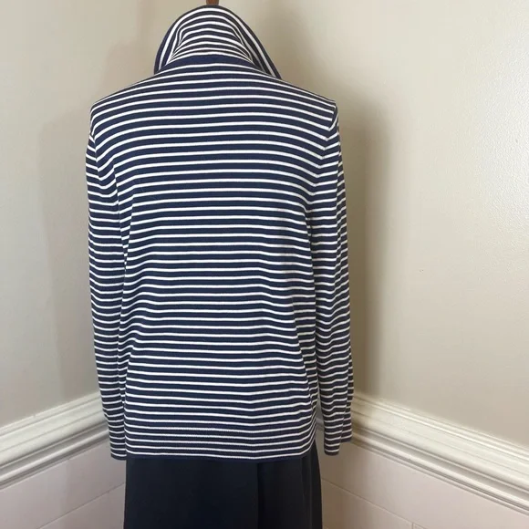 Talbots Striped Knit Zip Front Jacket XL FREE SHIP - Picture 3 of 5
